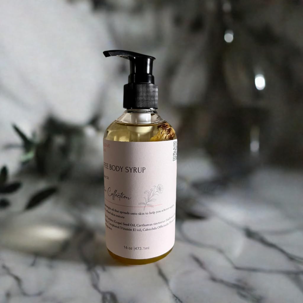 Caloffee Nourishing Body Oil for Dry Skin - Large Size 8oz | Hydrating & Moisturizing with Natural Ingredients | Perfect for Massage, After Shower & Daily Skincare Routine