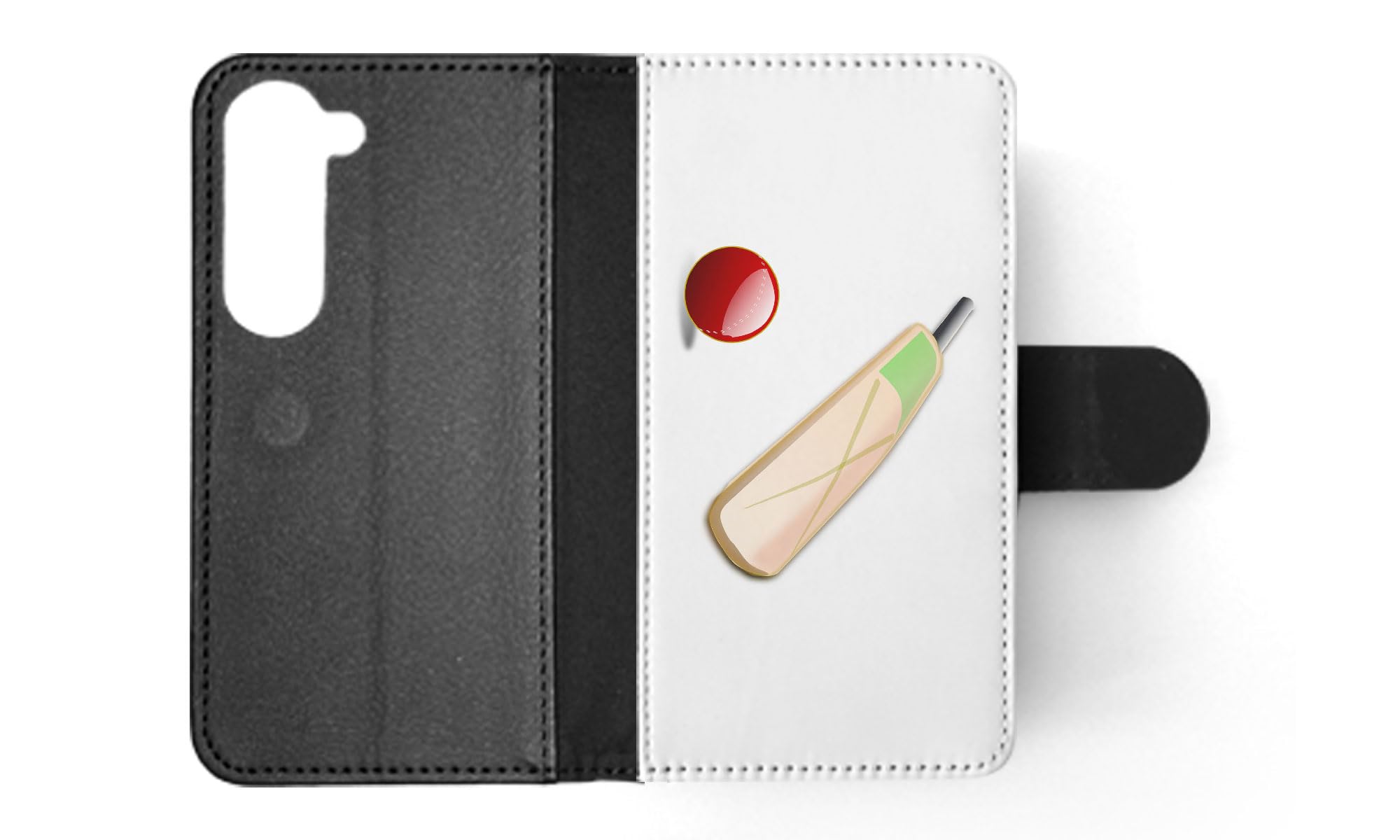 Foxercases Cricket Sports 3 FLIP Wallet Phone Case Cover for Samsung Galaxy S23 Ultra - Slim Protective Leather Card Holder with RFID Blocking for Credit Cards & ID - Perfect for Sports Fans & Outdoor Activities