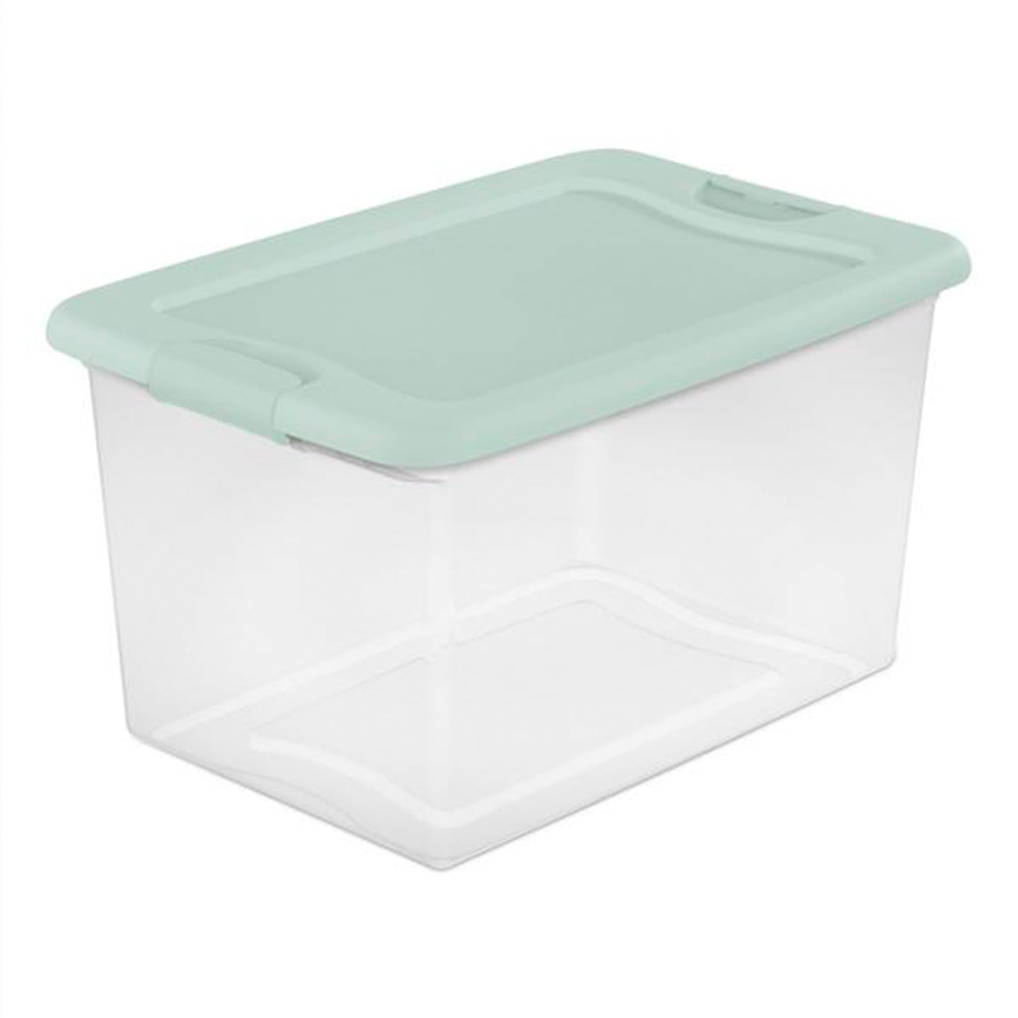 Sterilite 6-Pack 64 Quart Clear Plastic Stackable Storage Bins with Latching Lids - Mindful Mint | Organize Closet, Garage, Toys & Seasonal Decor | Durable Storage Containers for Home & Office Organization