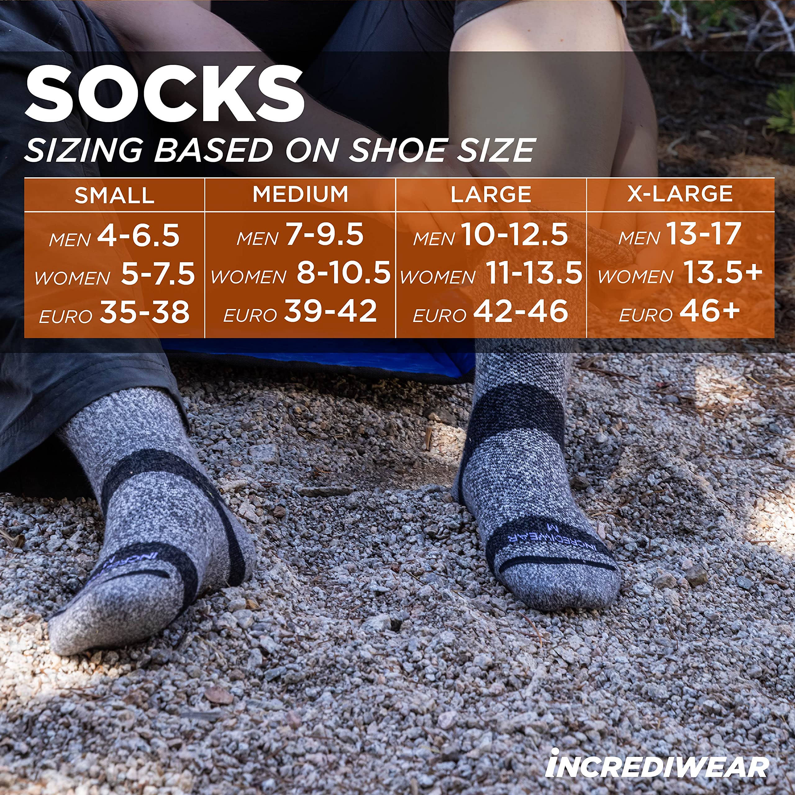 Incrediwear Circulation Socks for Women & Men - Breathable Crew Socks with Arch Support (Grey, X-Large) - Ideal for Running, Hiking & Daily Comfort