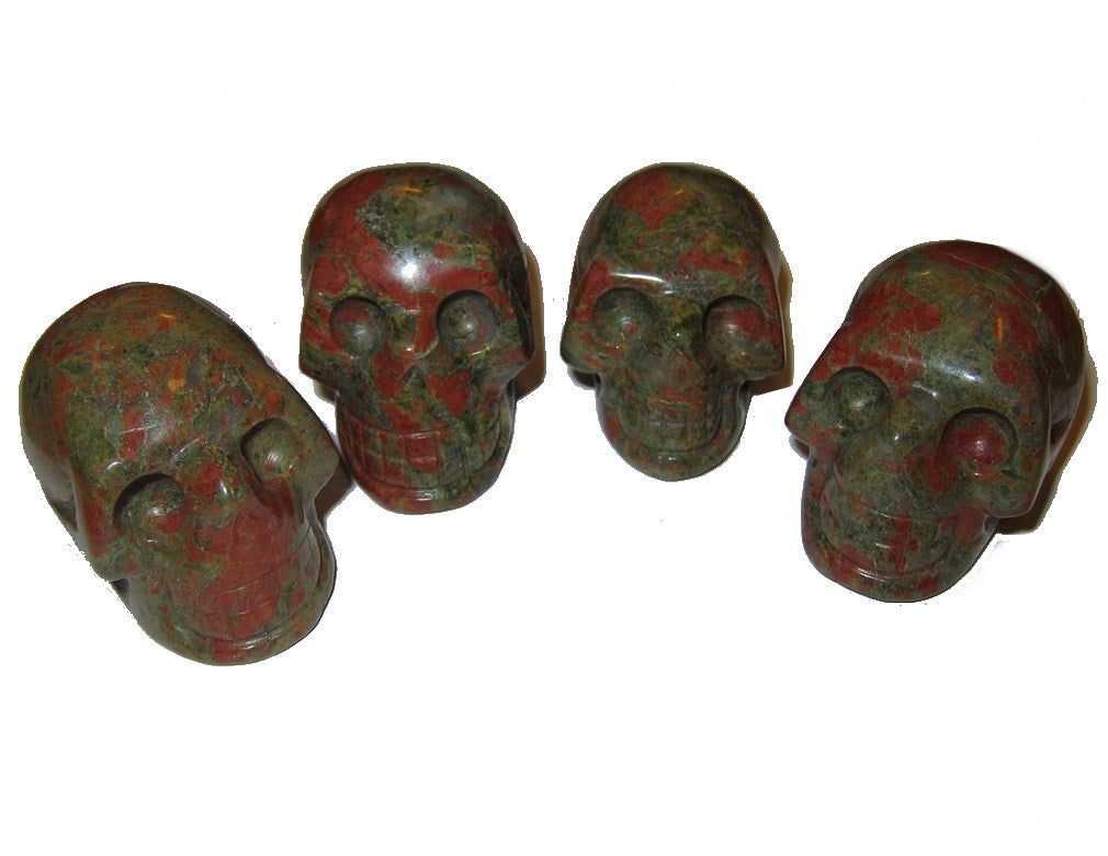 Natural Unakite Crystal Skull Carving for Psychic Communication & Meditation - Healing Stone for Spiritual Growth & Energy Work