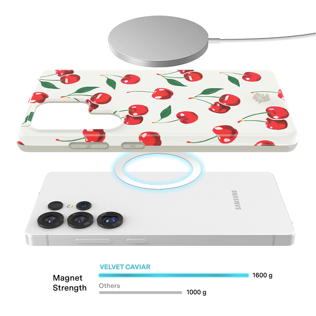 Mon Cheri Cherry Samsung Phone Case - Cute & Durable Protective Cover for Samsung Galaxy [Model] - Perfect for Everyday Use, Travel & Gifting