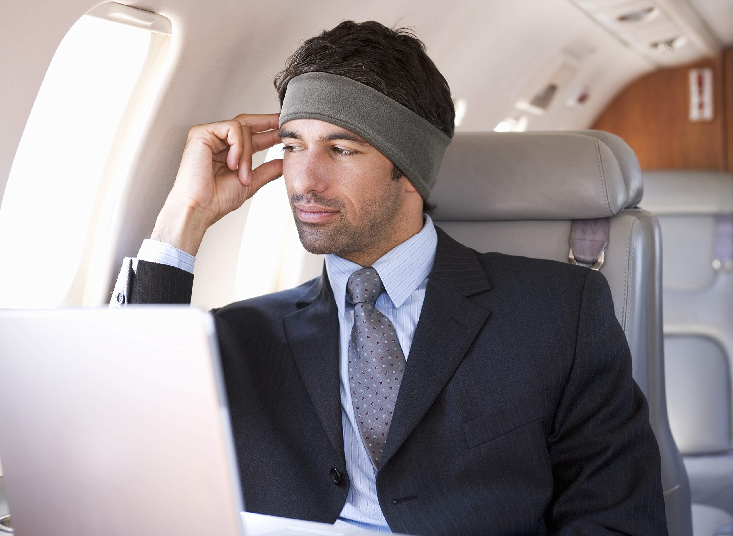 SleepPhones AcousticSheep Classic - Comfortable Corded Headphones for Sleeping, Travel & Relaxation | Original Fleece Fabric Headband (Size M, Midnight Black) | Perfect for Insomnia Relief, Meditation & Airplane Travel