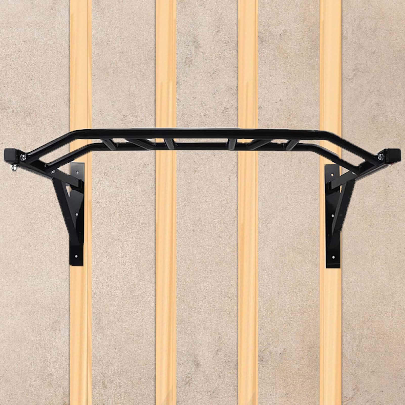BDL Wall Mounted Pull Up Bar - Multifunctional Chin Up & Dip Station for Home Gym - Power Tower Set Supports 440lbs - Perfect for Indoor Strength Training & Bodyweight Exercises