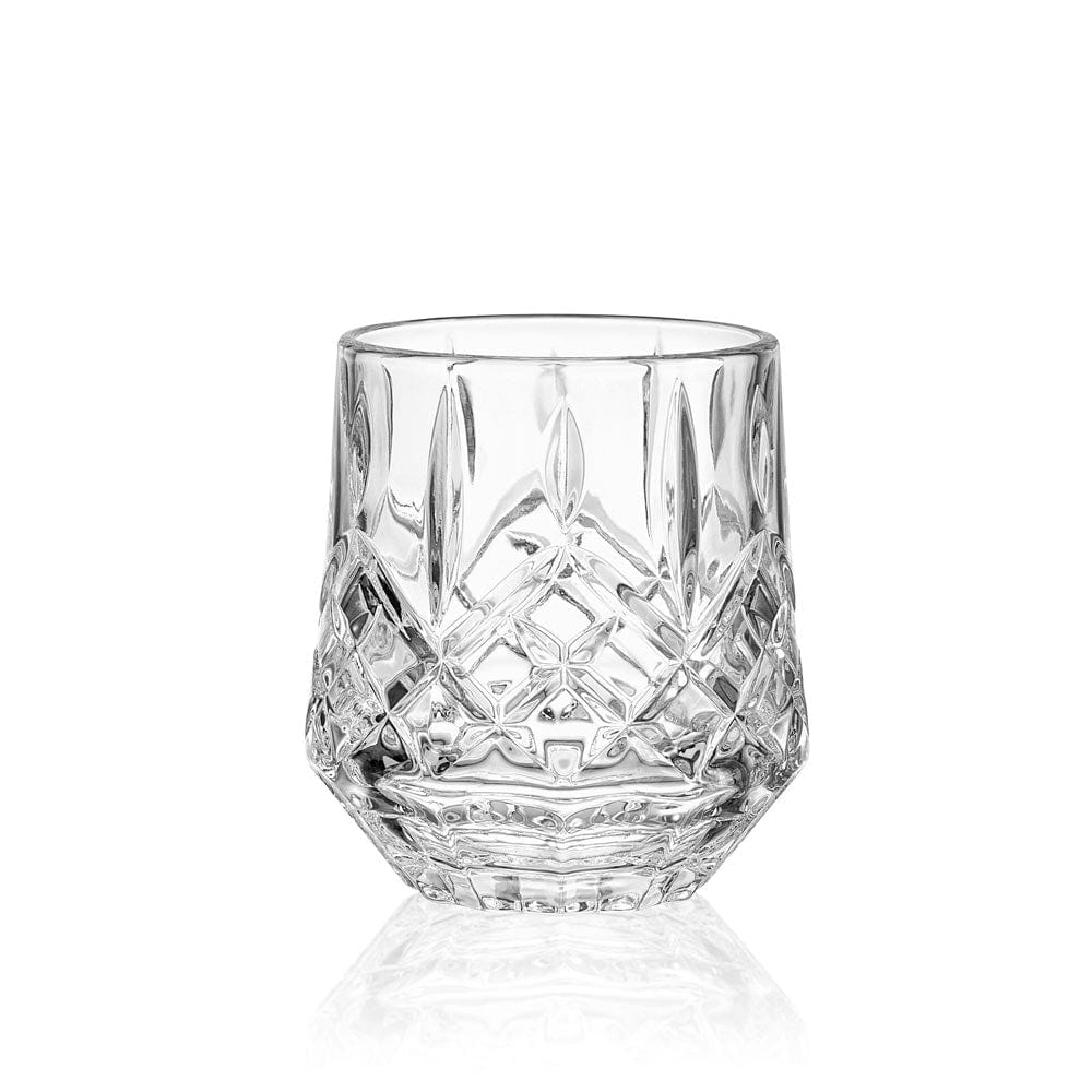 Premium Wesley Set of 4 Double Old Fashioned Whiskey Glasses - Heavy Base Cocktail Glasses for Bourbon, Scotch & Whiskey - Perfect for Home Bar, Gifts & Entertaining