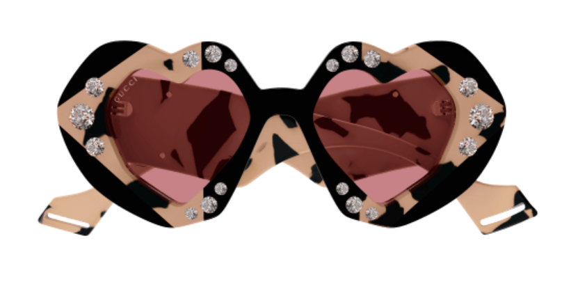 Gucci GG1329S 001 Black Havana/Red Bling Oversized Square Sunglasses for Women - Luxury Fashion Accessory for Beach, Driving & Outdoor Activities