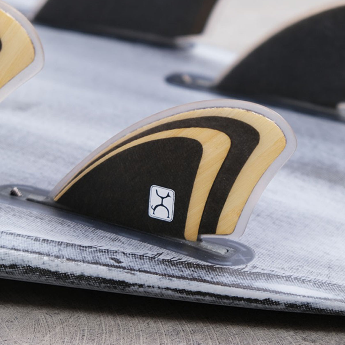 **ENDORFINS QUAD Machado Seaside Quad Fin - Single Tab Bamboo/Black - Compatible with FUTURES Fin Box - Perfect for Surfing, Shortboards, and Performance Waves**