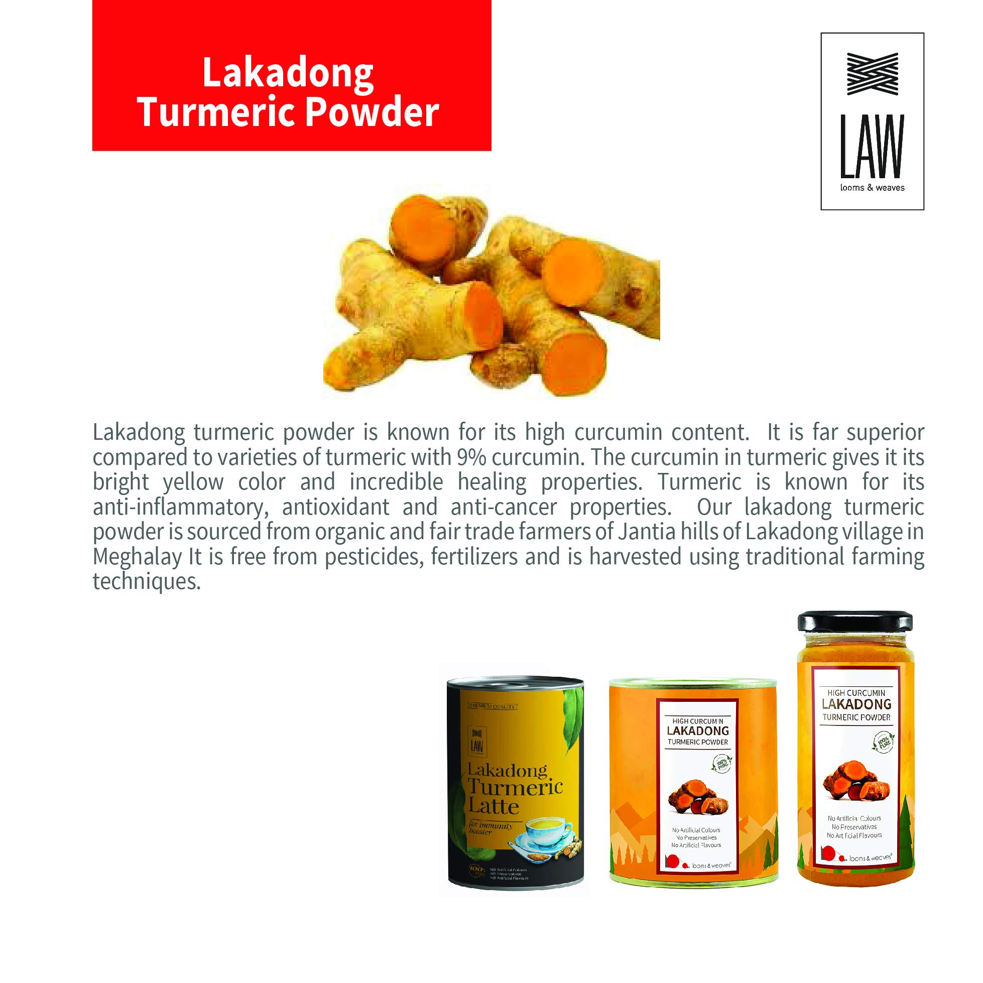 Organic Lakadong Turmeric Latte Powder - 200g | Premium Golden Milk Mix for Wellness | Vegan, Gluten-Free Superfood Drink | Boost Immunity & Reduce Inflammation | Perfect for Morning Rituals, Yoga & Relaxation