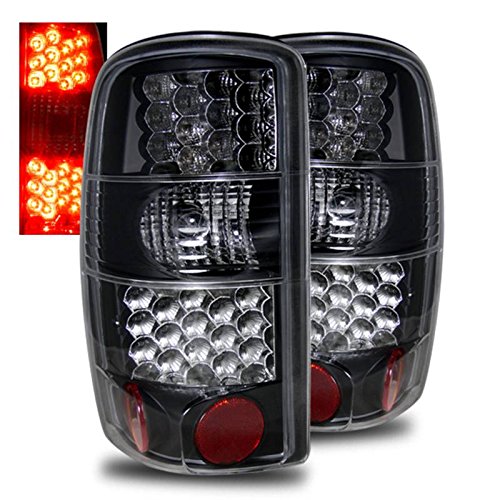 Black LED Tail Lights Assembly Set for Chevy Tahoe & Suburban | GMC Denali Replacement Pair (Left Driver & Right Passenger Side) - Durable, Bright LED Lights for Enhanced Night Visibility & Safety