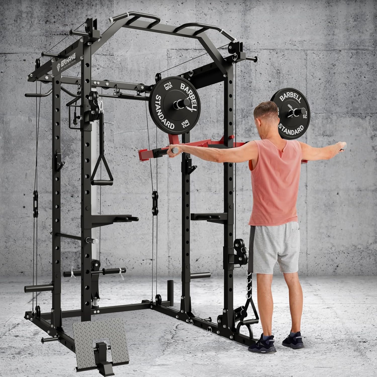 Mikolo Lateral Raise Attachment for Squat Rack - Standing Lateral Raise Machine with 1