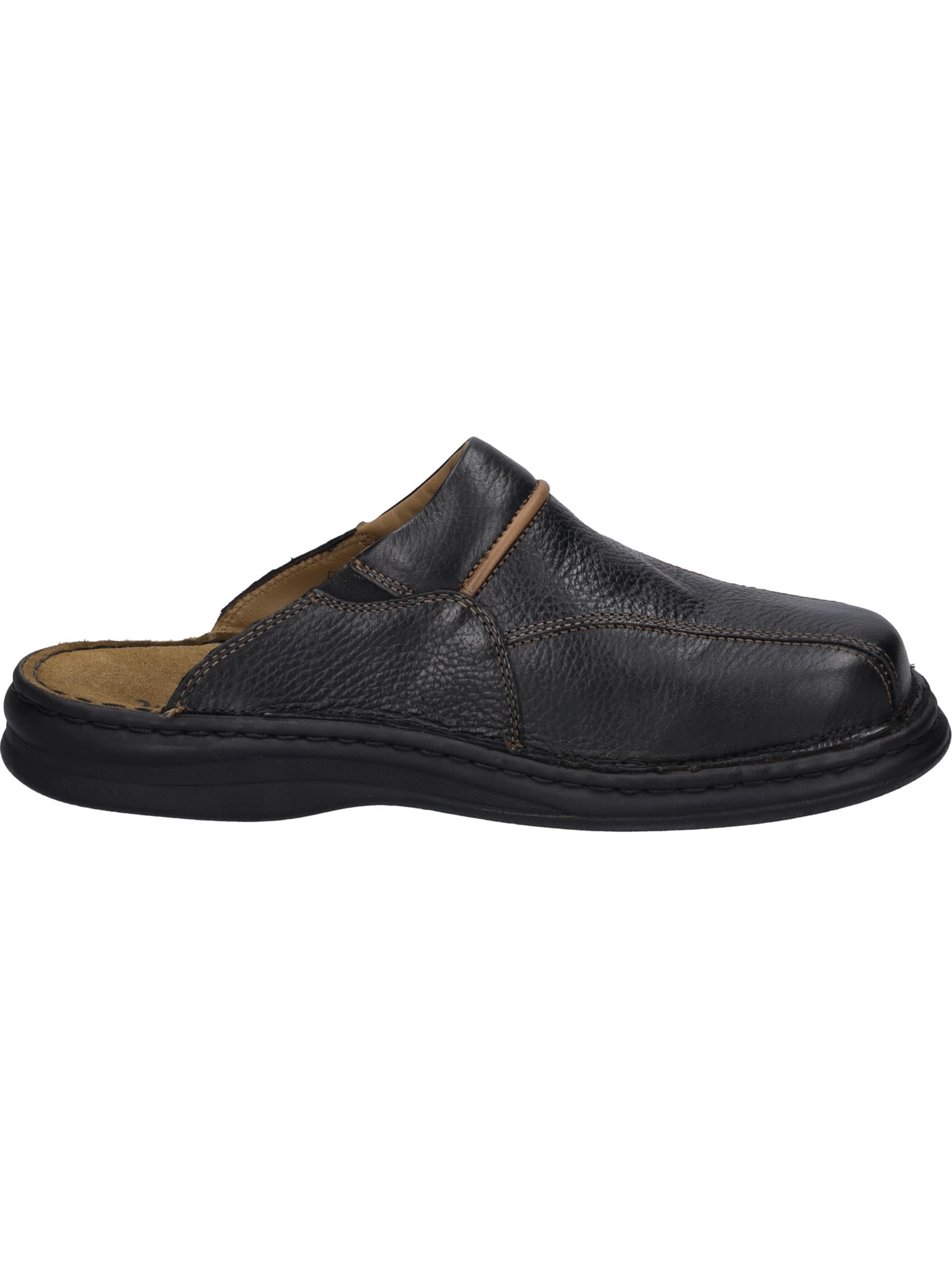 Josef Seibel Men's Comfort Clogs - Black & Cognac (Style 26611) | Size 13 US | Slip-Resistant Casual Shoes for Home, Garden & Outdoor Wear