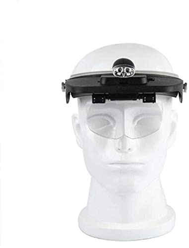 LED Headband Magnifier with 4 Replaceable Lenses (1.2X,1.8X,2.5X,3.5X) - Hands-Free Lighted Magnifying Glasses for Jewelry Making, Watch Repair, Reading & Crafting - Perfect for Hobbyists & Professionals
