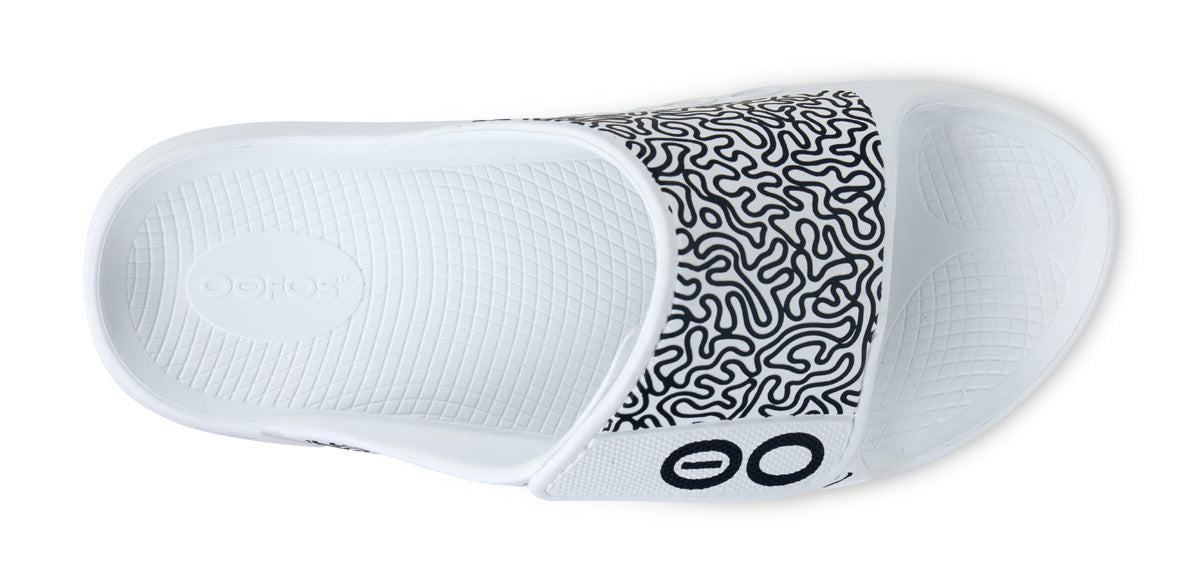 Men's OOahh Sport Flex Sandal - White Labyrinth | Lightweight Comfortable Walking Sandals for Men | Perfect for Beach, Pool, Travel & Outdoor Activities