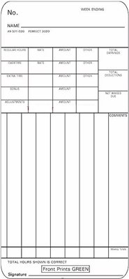 TCS (1000 Count) ISGUS Time Cards, 4.15625 x 9.00 Inches, Form 9-371-020 - Perfect for Employee Time Tracking, Payroll Management & Business Record Keeping