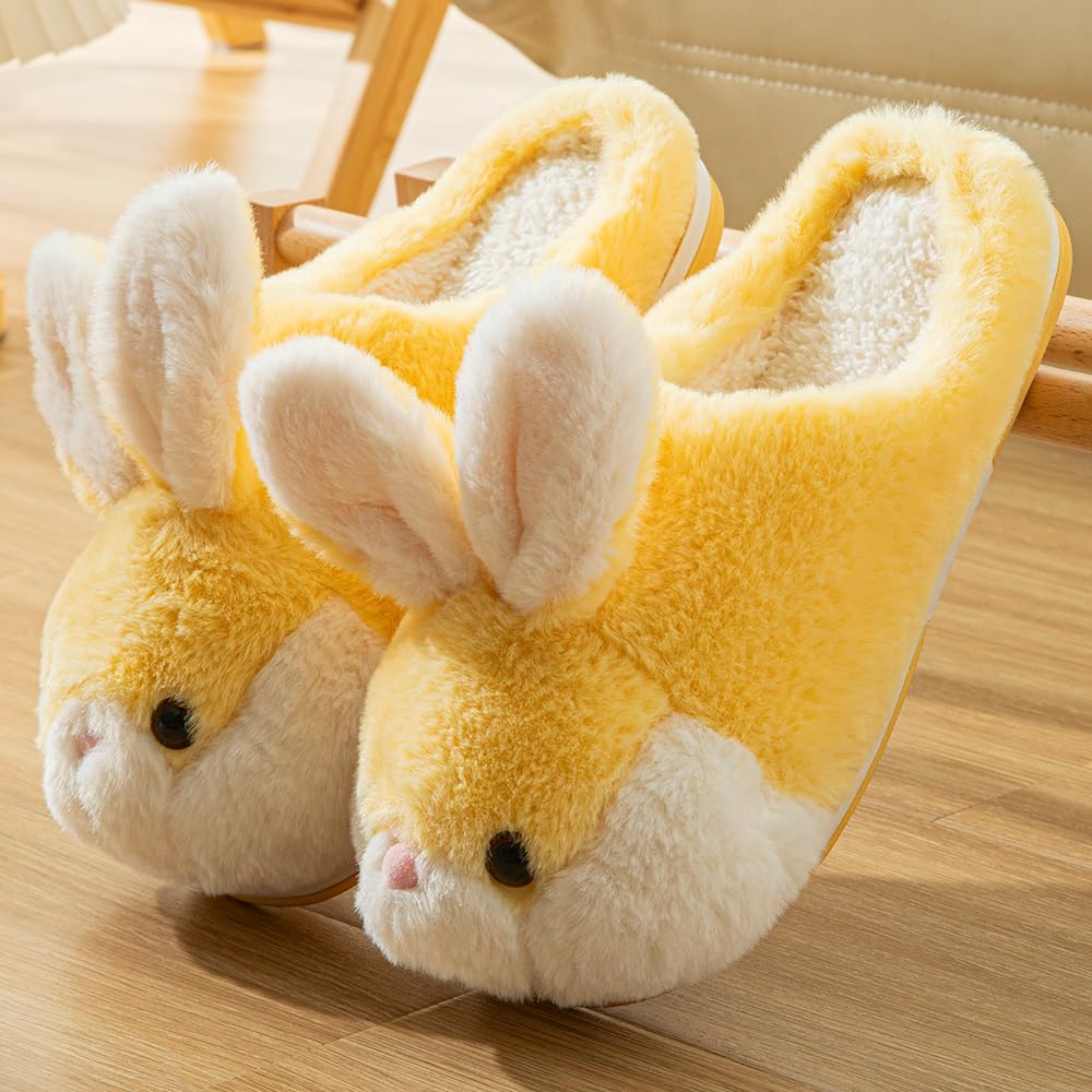 LANFIRE Women's Cute Rabbit Animal Slippers - Soft Plush Fuzzy Winter House Shoes for Women, Cozy Warm Indoor Slippers with Non-Slip Sole | Perfect for Home, Lounge, and Gift Giving