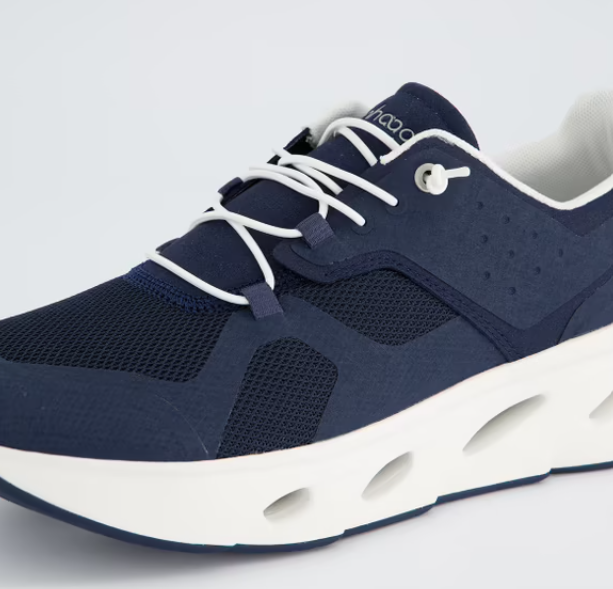 TENHAAG Navy Slip On Sneakers for Men - Comfortable Casual Shoes for Walking, Travel & Everyday Wear