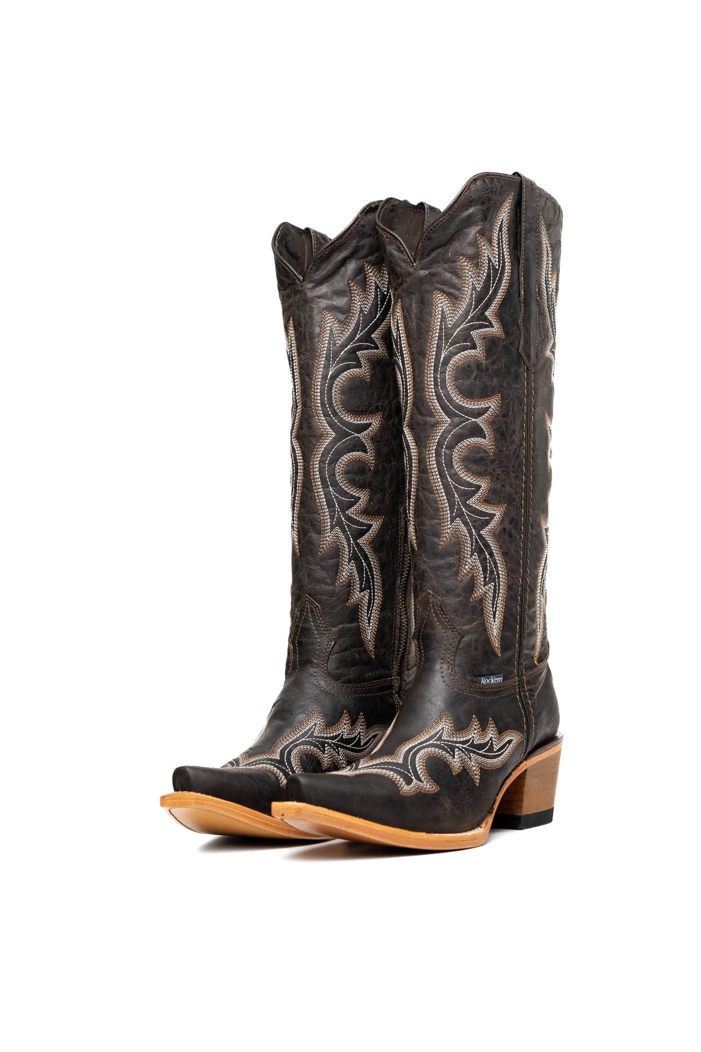 Odette Tall Snip Toe Cowgirl Boots for Women - Western Riding Boots with Pointed Toe & Stacked Heel | Perfect for Country Dancing, Rodeo Events & Fashion Outfits