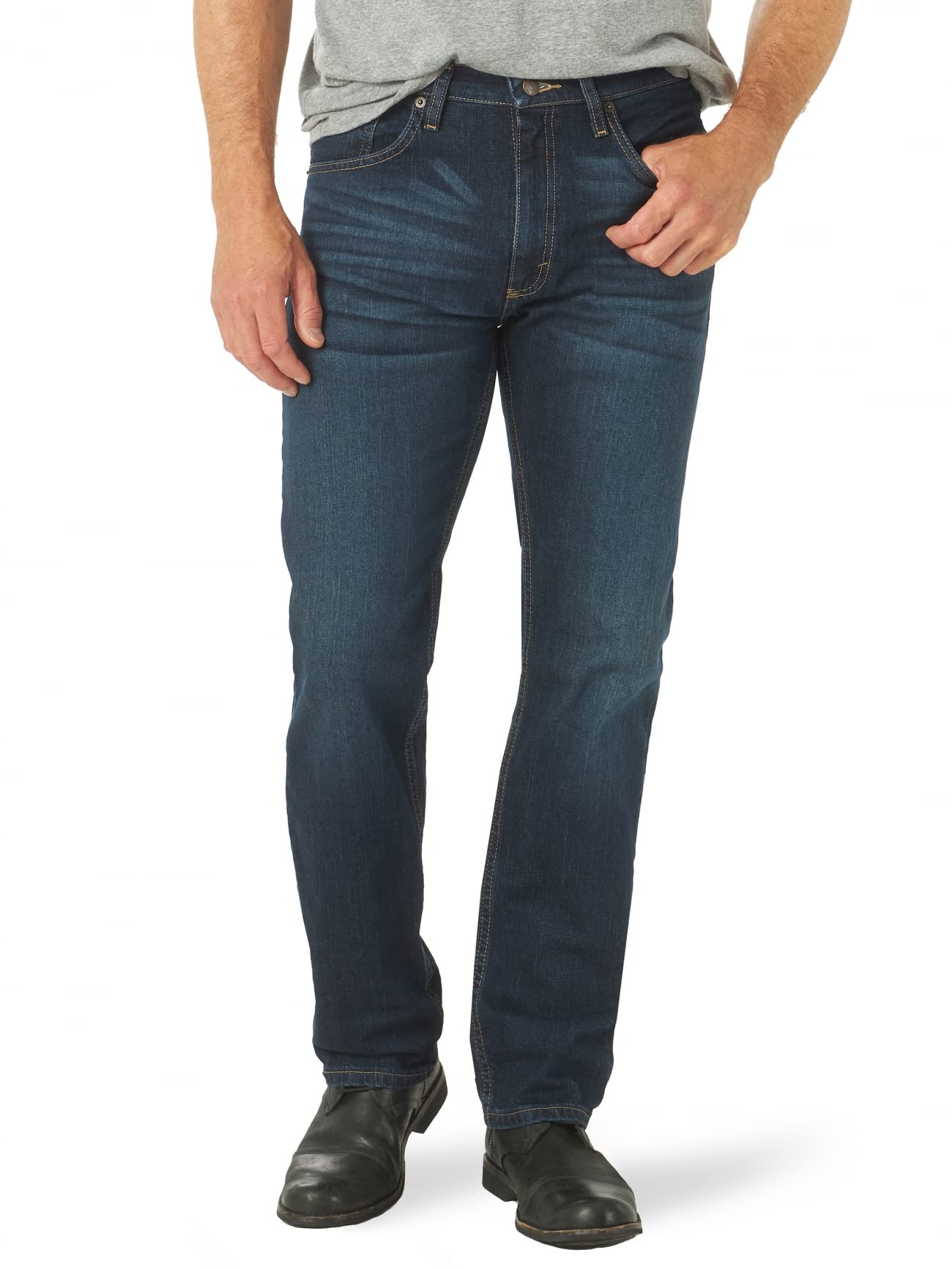 Wrangler Men's Free to Stretch Regular Fit Jeans - Comfortable & Durable Denim Pants for Casual Wear, Work & Outdoor Activities