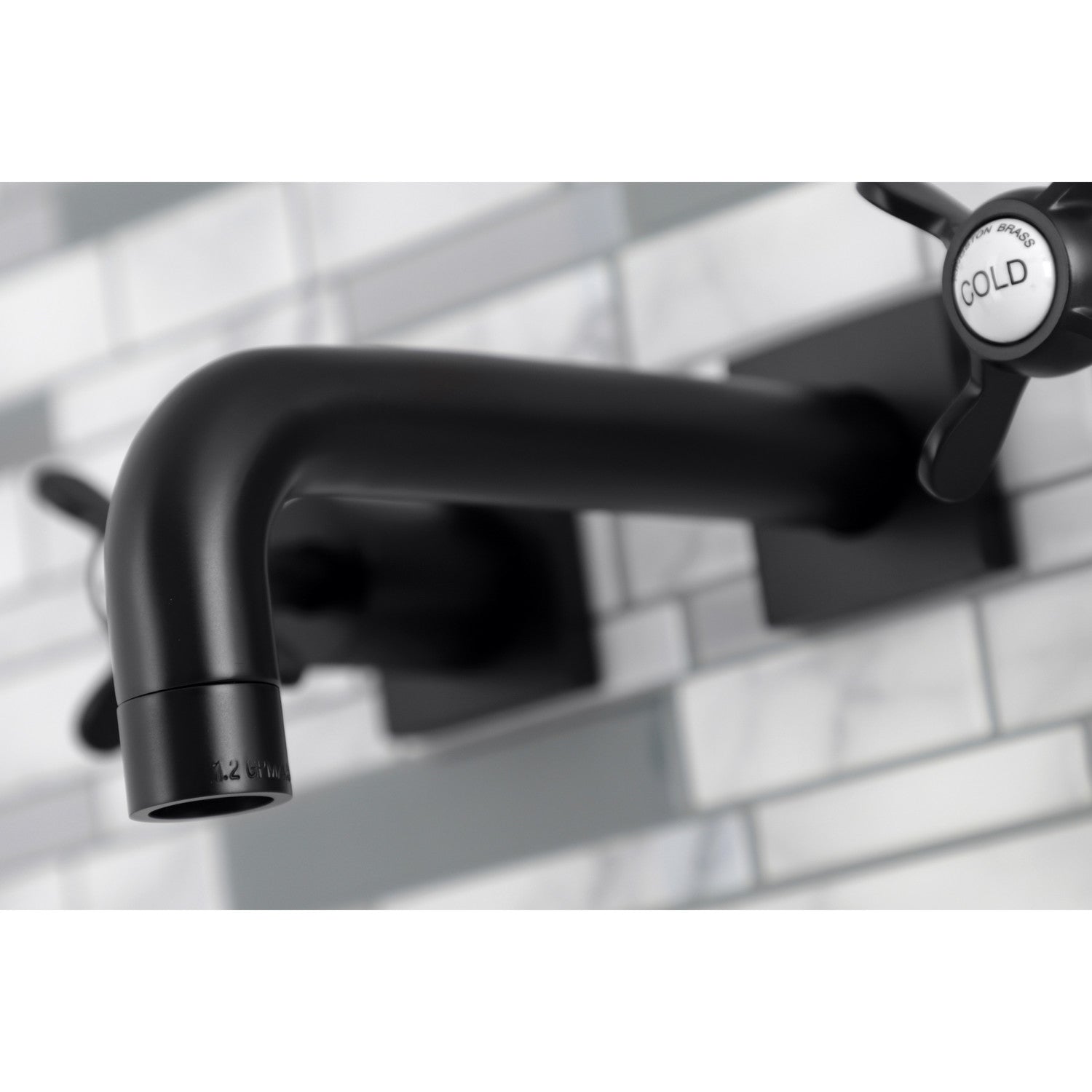 Essex Double Handle 3 Hole Wall Mount Bathroom Faucet - Modern Matte Black Bathroom Sink Faucet for Vanity, Powder Room & Guest Bath Installation
