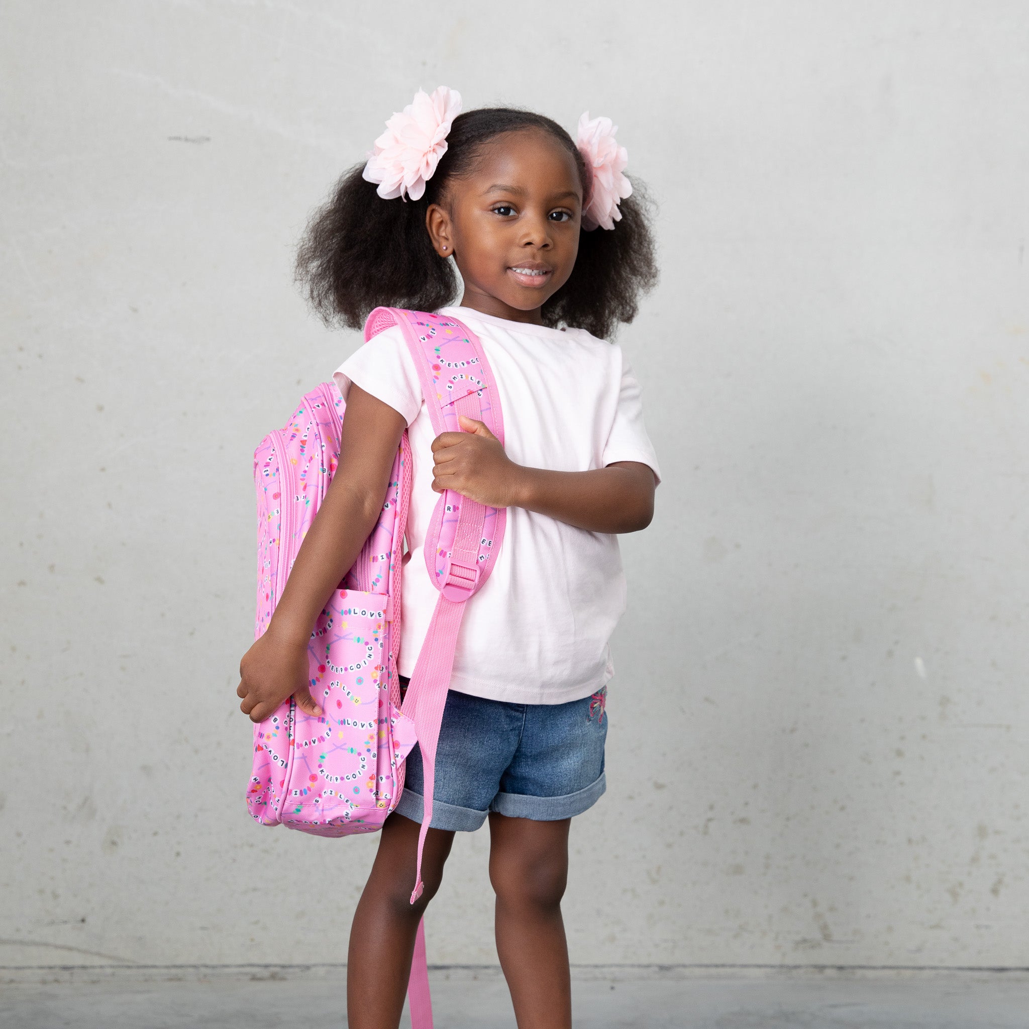 Montii.Co Junior Backpack for Kids - Cute Friends Forever Design - Lightweight School Backpack for Boys & Girls - Perfect for School, Travel & Daily Use