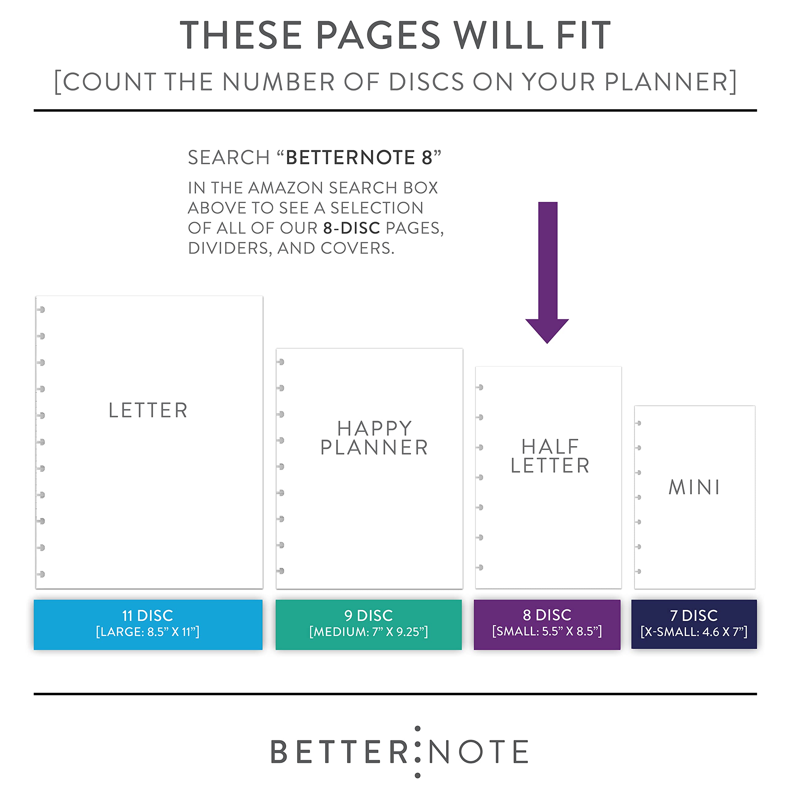 BetterNote July 2025 - June 2026 Academic Planner Refill for Discbound Notebooks | 5.5