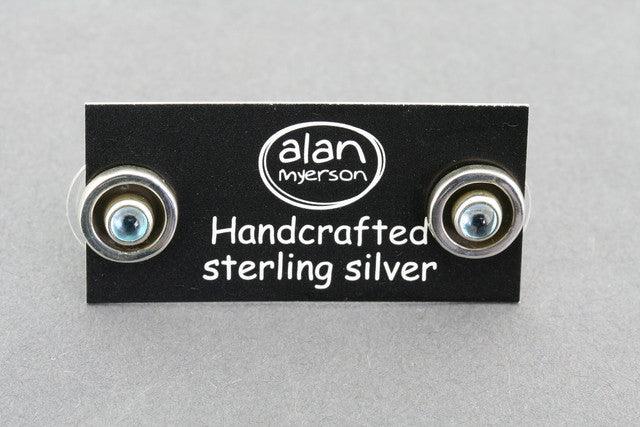 4mm Oxidized Blue Topaz Stud Earrings for Women - Elegant Jewelry Gift for Birthday, Anniversary & Everyday Wear