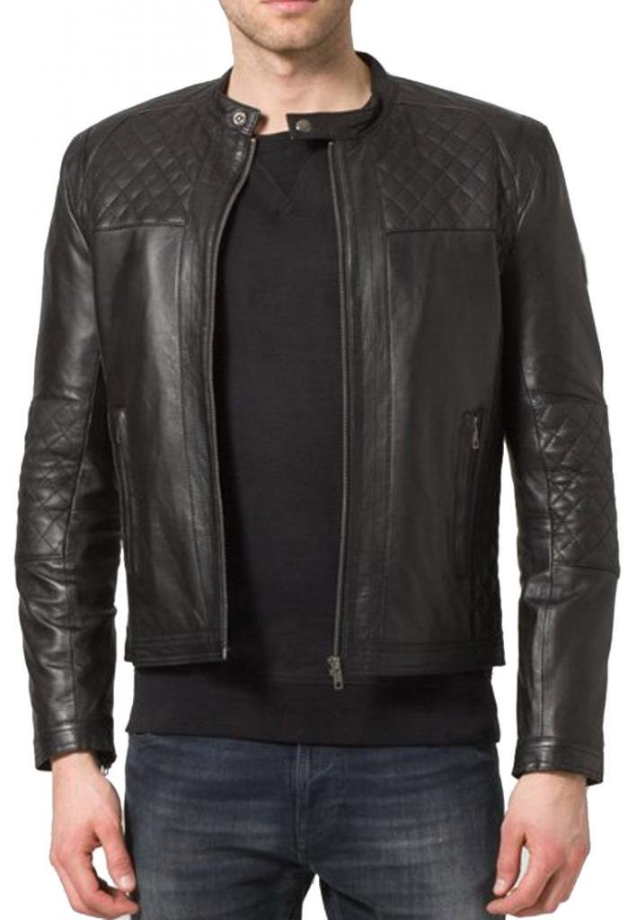 Premium Genuine Cow Leather Jacket for Men - High-Quality Cowhide Biker Jacket C301 | Perfect for Motorcycle Riding, Casual Wear & Outdoor Adventures