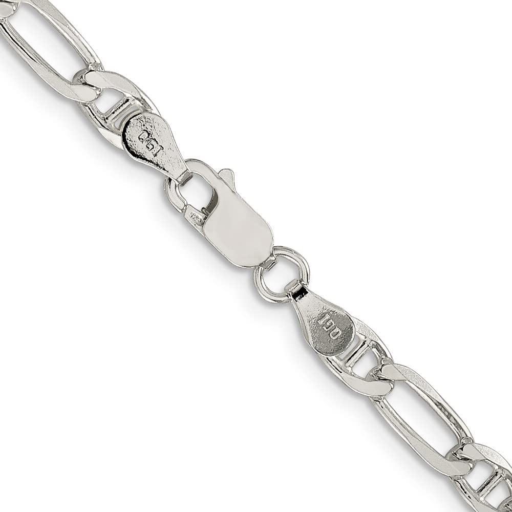 925 Sterling Silver 4.5mm Figaro Anchor Chain Bracelet for Women - Dainty Adjustable Jewelry Gift for Her - Perfect for Everyday Wear, Date Nights & Special Occasions