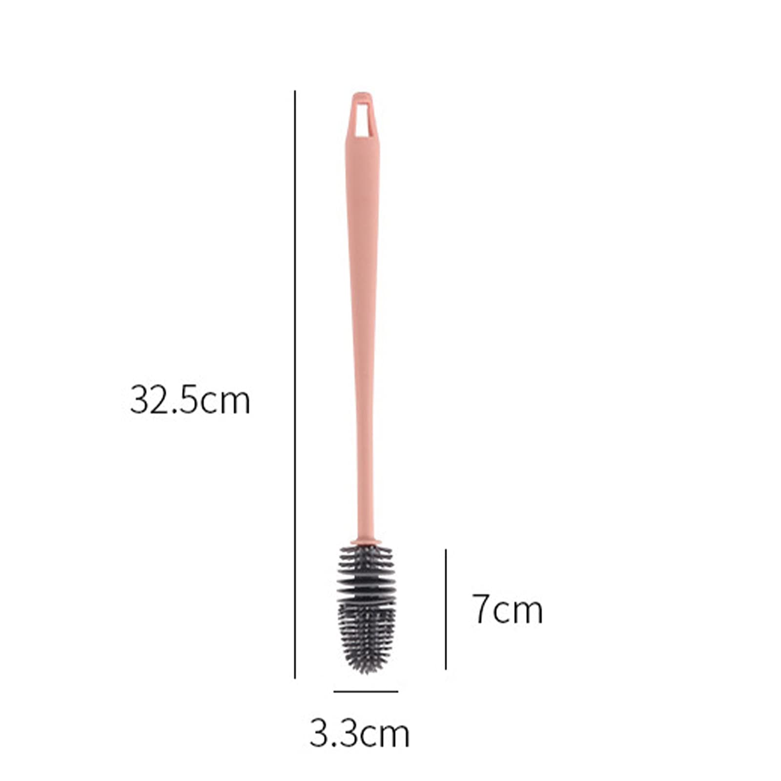 Stainless Steel Bottle Cleaning Brush for Water Bottles, Vases & Glassware - Long Handle Narrow Neck Brush for Hard-to-Reach Areas - Perfect for Baby Bottles, Travel Mugs & Home Cleaning (Grey)
