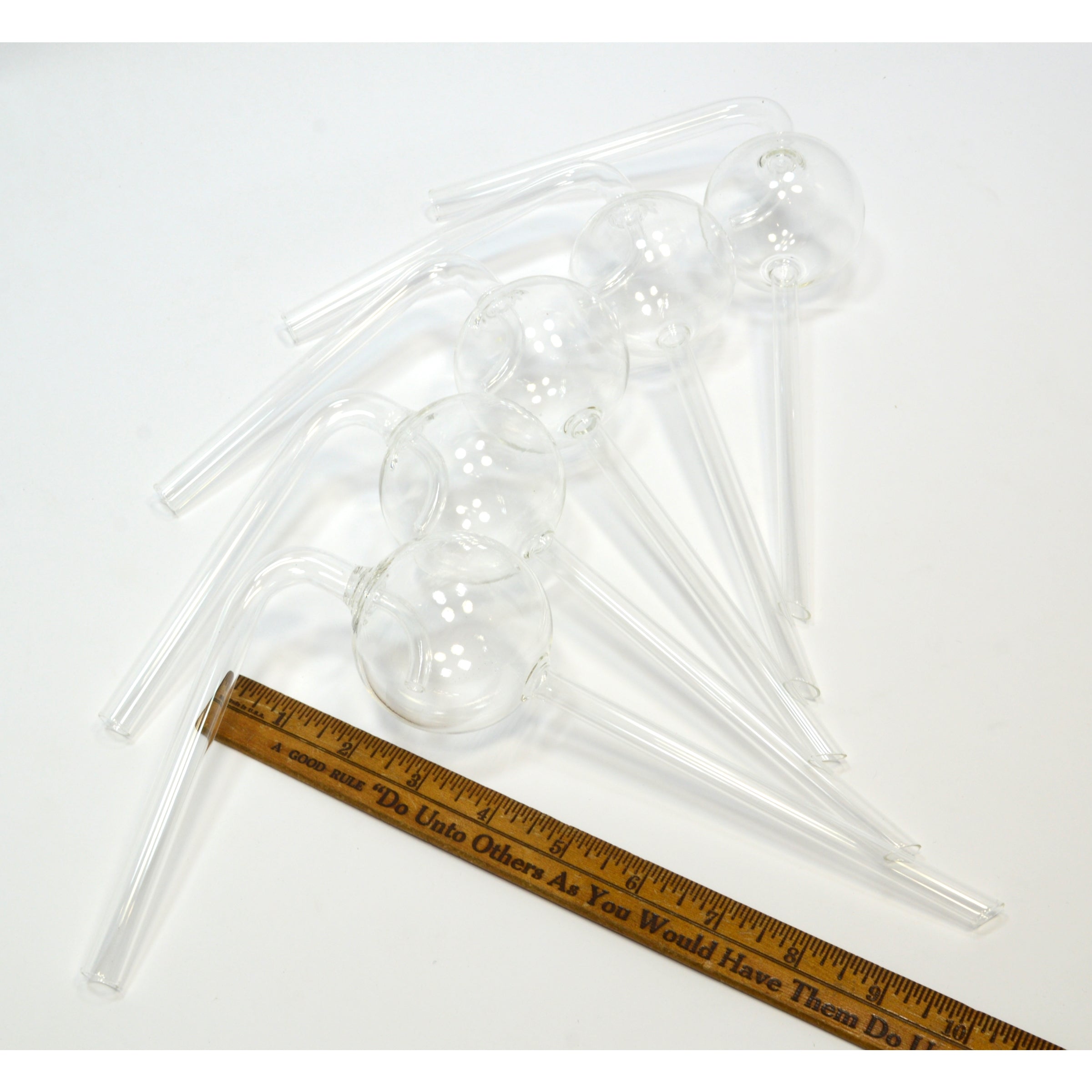 Premium Used Glass Lab Equipment - Lot of 5 Kjeldahl Bulb Connectors for Distillation | Perfect for Chemistry Labs & Scientific Research
