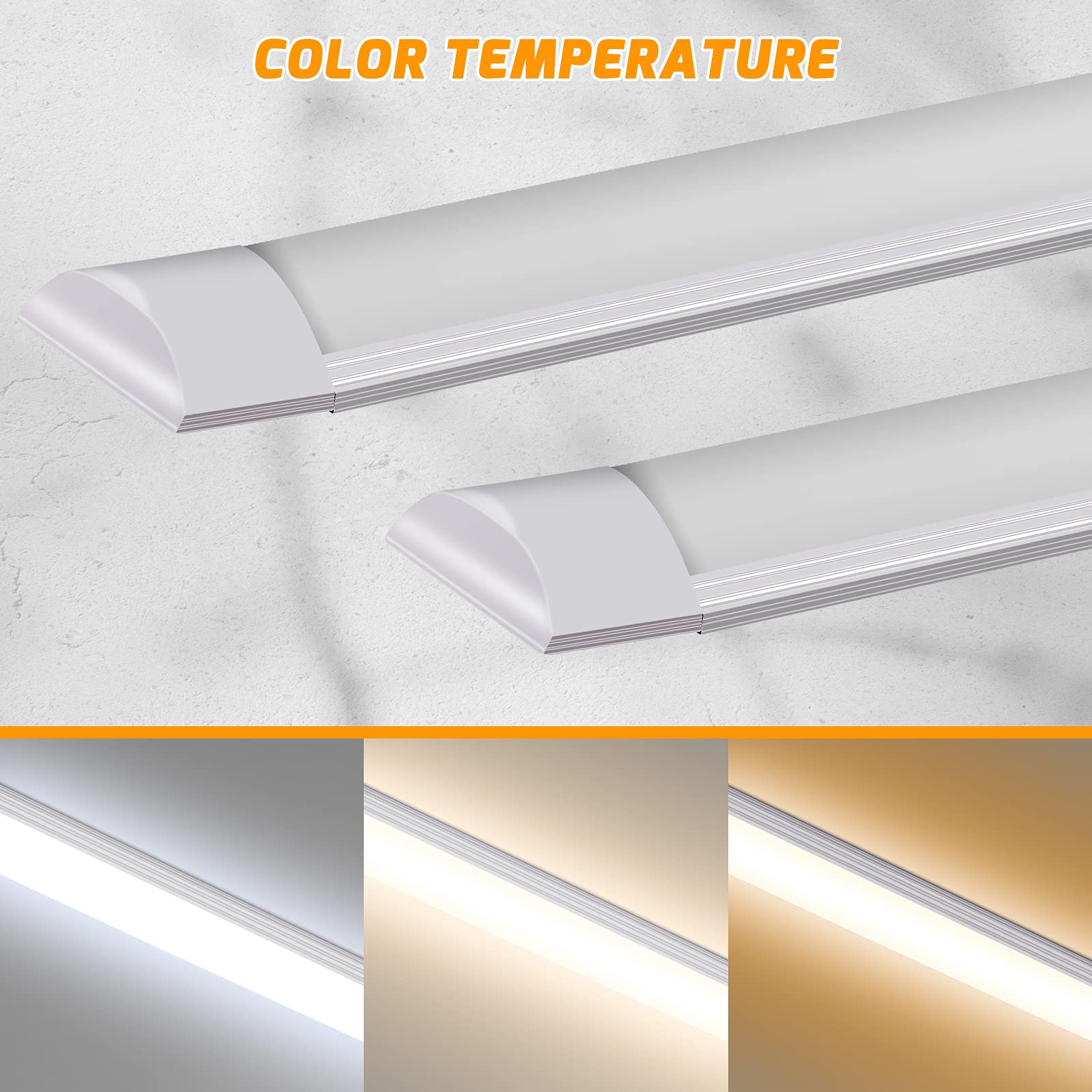 Viugreum 5000K Daylight LED Shop Lights - 4FT 40W 4800lm Super Bright LED Tube Lights for Workshop, Garage & Workbench - Easy Install High Output Ceiling Lighting (Pack of 10) - Perfect for Industrial Spaces, Basements & Commercial Use