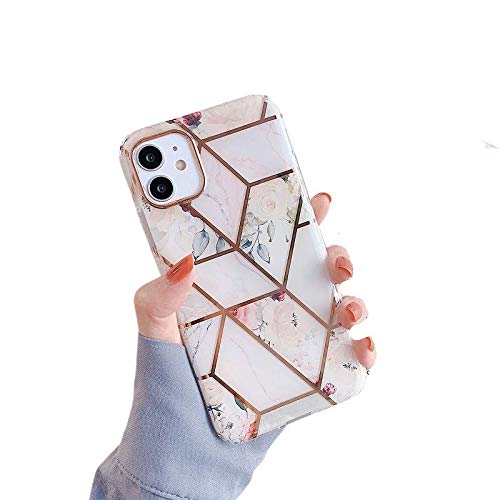 Gold Foil Floral Phone Case for iPhone 11/11 Pro/11 Pro Max & iPhone 12/12 Pro/12 Pro Max - Slim Protective Cover with Cute Fashion Design (Yellow) | Perfect Gift for Women Girls, Everyday Use & Special Occasions