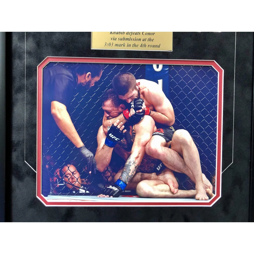 Authentic Khabib Nurmagomedov Hand-Signed UFC 8x10 Photo Collage with BAS COA - Perfect for MMA Memorabilia Collectors & Sports Man Cave Decor