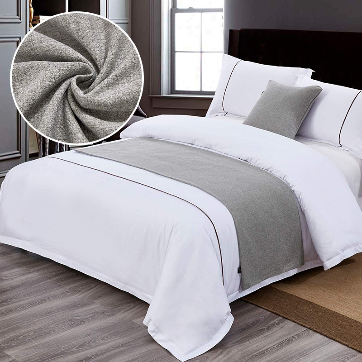 Modern Solid Color Bed Runner & Bed Scarf - Hotel Luxury Queen/King Size Bedding Protector - Home Decoration for Master Bedroom, Guest Room & Airbnb Styling