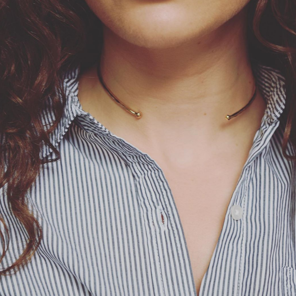 Double Ball Choker Necklace for Women - Trendy Layered Gold Plated Chain Choker - Perfect for Parties, Date Nights & Everyday Wear