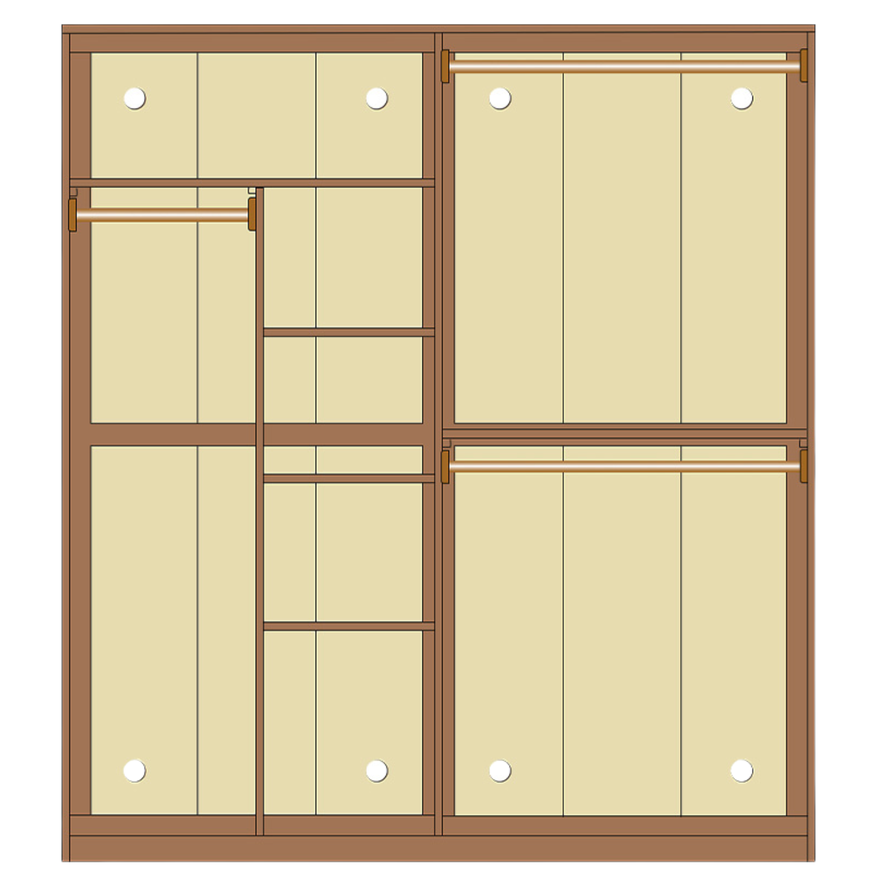 Solid Oak Wood Narrow Wardrobe - Slim Space-Saving Closet for Bedroom, Hallway, or Small Apartment