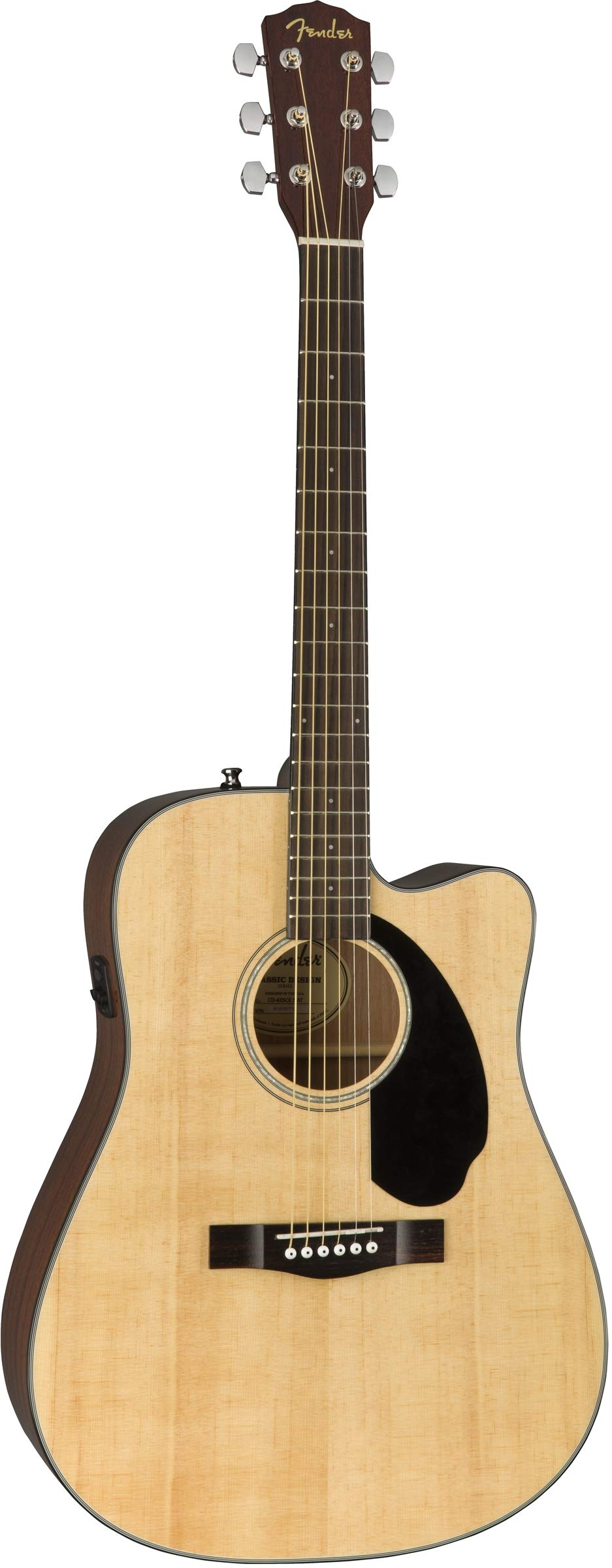 Fender CD-60SCE Solid Top Dreadnought Acoustic-Electric Guitar Bundle - Natural Finish with Hard Case, Tuner, Strap & Accessories | Perfect for Beginners, Live Performances & Home Practice