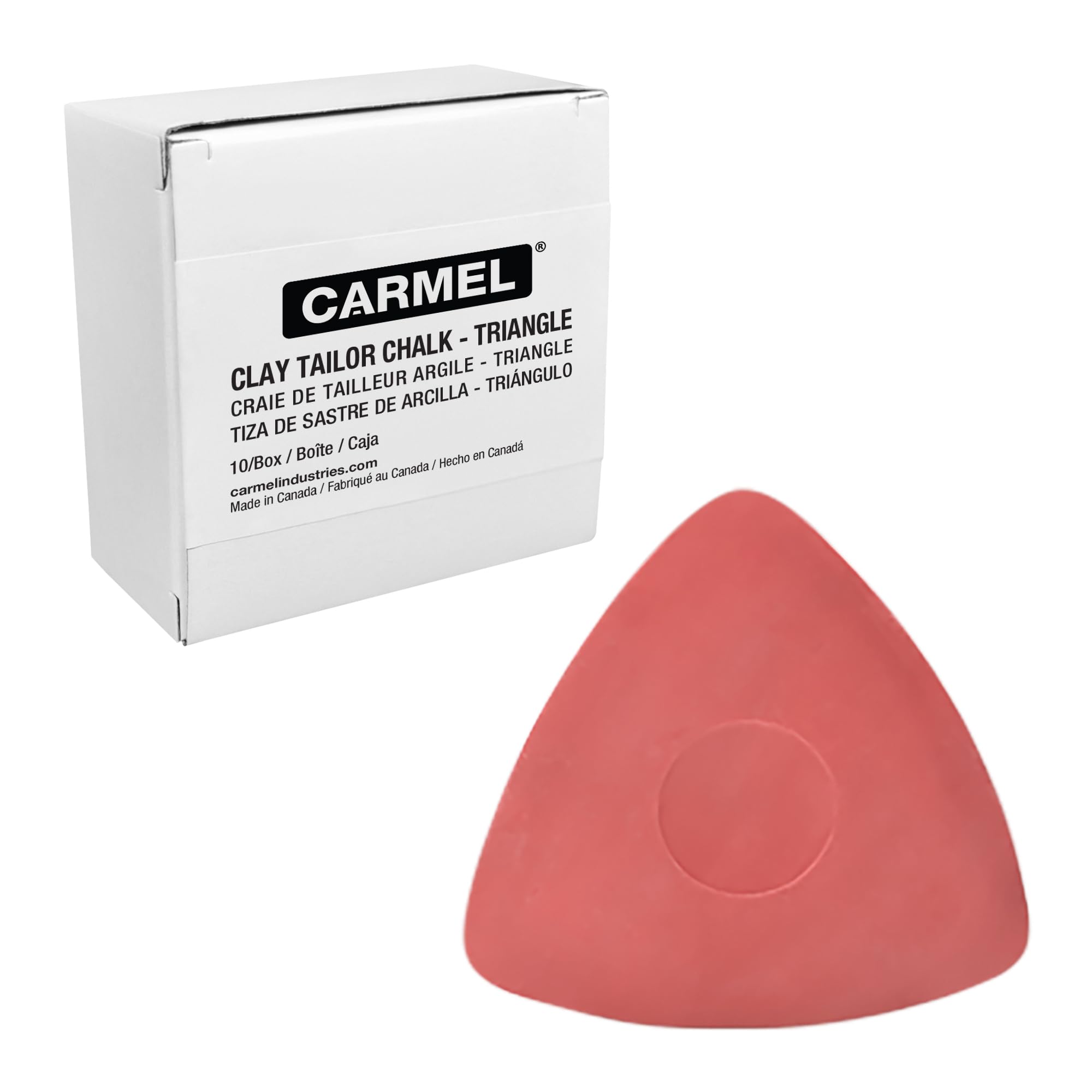 Carmel Professional Triangle Tailor Chalk - Box of 20 Red Clay Chalk Markers | Premium Grade Textile Marking Tool for Sewing, Quilting & Fabric Crafts | Durable Clay-Based Chalk for Dressmaking & Tailoring