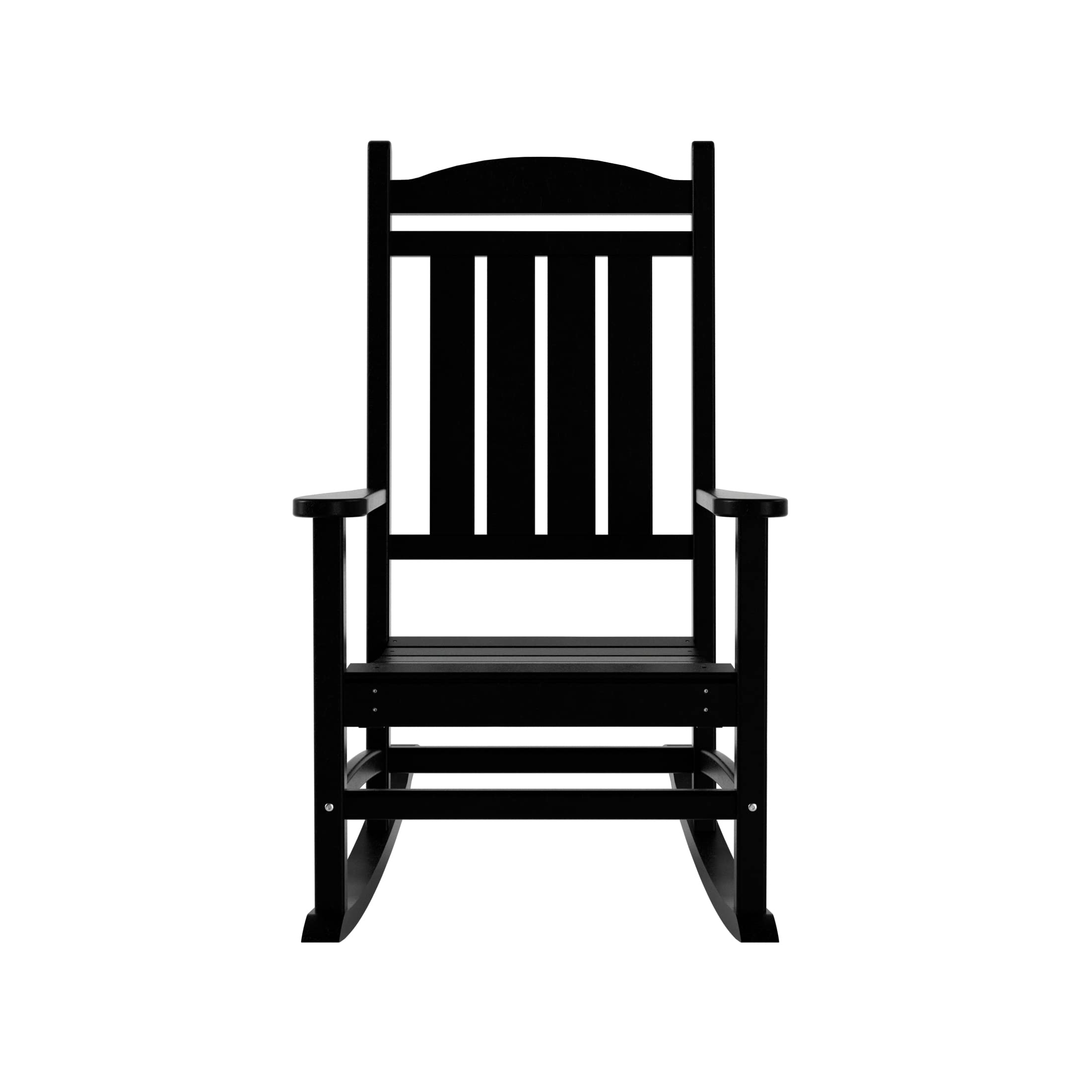 WO Home Furniture 2-Piece HDPE Outdoor Patio Rocking Chair Set - Traditional Style Rocking Chairs for Garden, Porch & Backyard (Black) - Perfect for Relaxing, Reading & Enjoying Nature