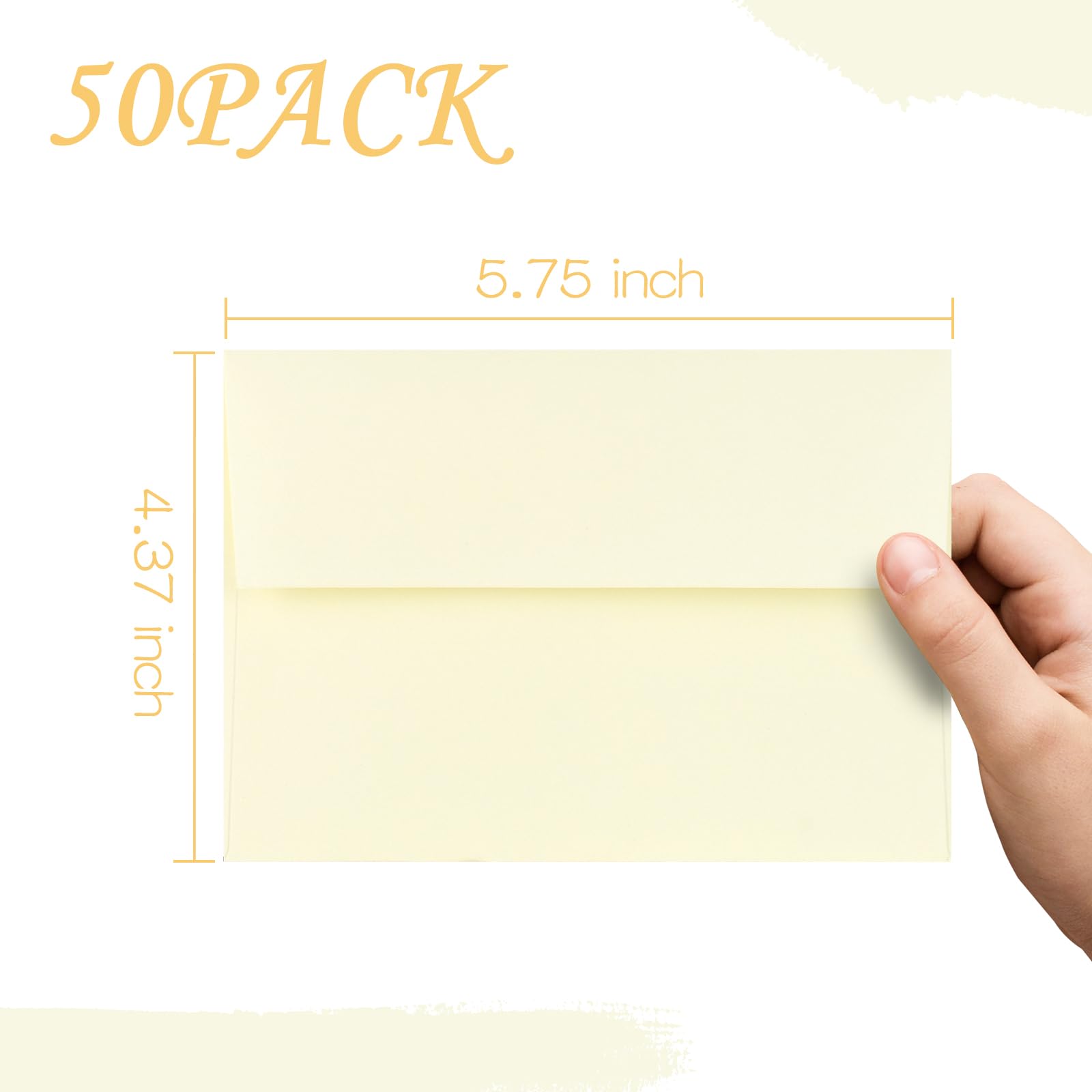 50 Pack A2 Ivory Self Seal Envelopes 4.37x5.75 Inches - Printable Invitation Envelopes for Wedding, Baby Shower, Greeting Cards & Business Correspondence - Perfect for Mailing, Stationery & Special Occasions