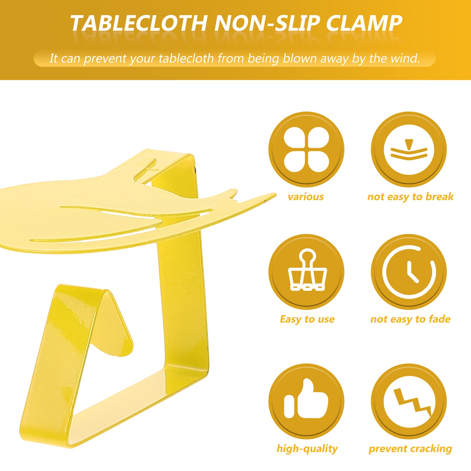 Hemoton 12Pcs Heavy Duty Tablecloth Clips - 1.8 Inch Metal Table Clamp for Outdoor Picnic, Camping, Folding Tables - Secure Round & Rectangular Table Covers for Patio, Backyard, Beach & Party Use