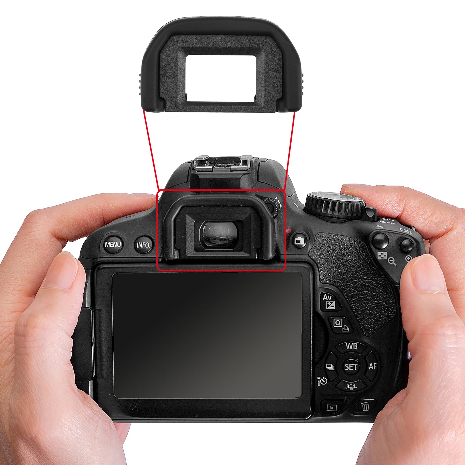 2-Pack Silicone Eyecup Viewfinder Protector for Canon EF Cameras - Replacement Eyepiece for Canon EOS 300D 350D 400D 450D 500D 550D 600D 700D 1000D 1100D 100D (Black) - Perfect for Outdoor Photography & Eye Protection