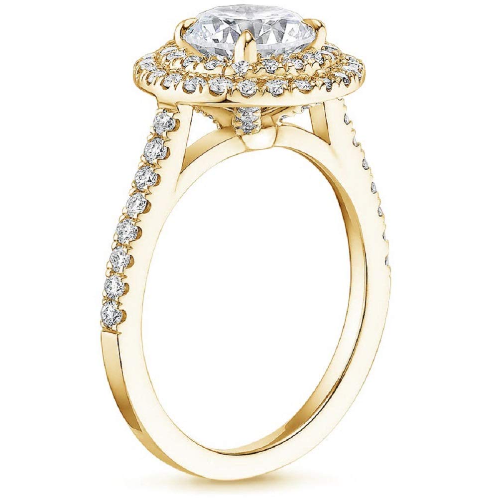 2 Carat Oval Moissanite Engagement Ring - Vintage Solitaire Double Halo Wedding Band in Sterling Silver - Anniversary Promise Ring Gift for Her by Neerja Jewels - Perfect for Proposals, Weddings & Special Occasions