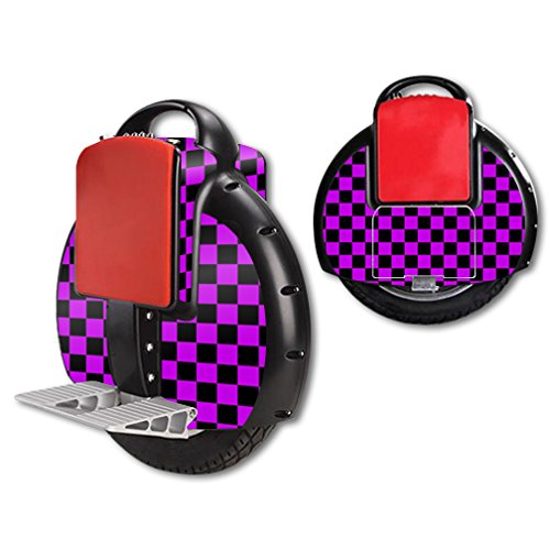 MightySkins Airwheel X3 Self Balancing Electric Unicycle Skin Wrap - Durable Protective Cover Sticker in Purple Check Design | Perfect for Commuting, Urban Travel & Personal Transportation