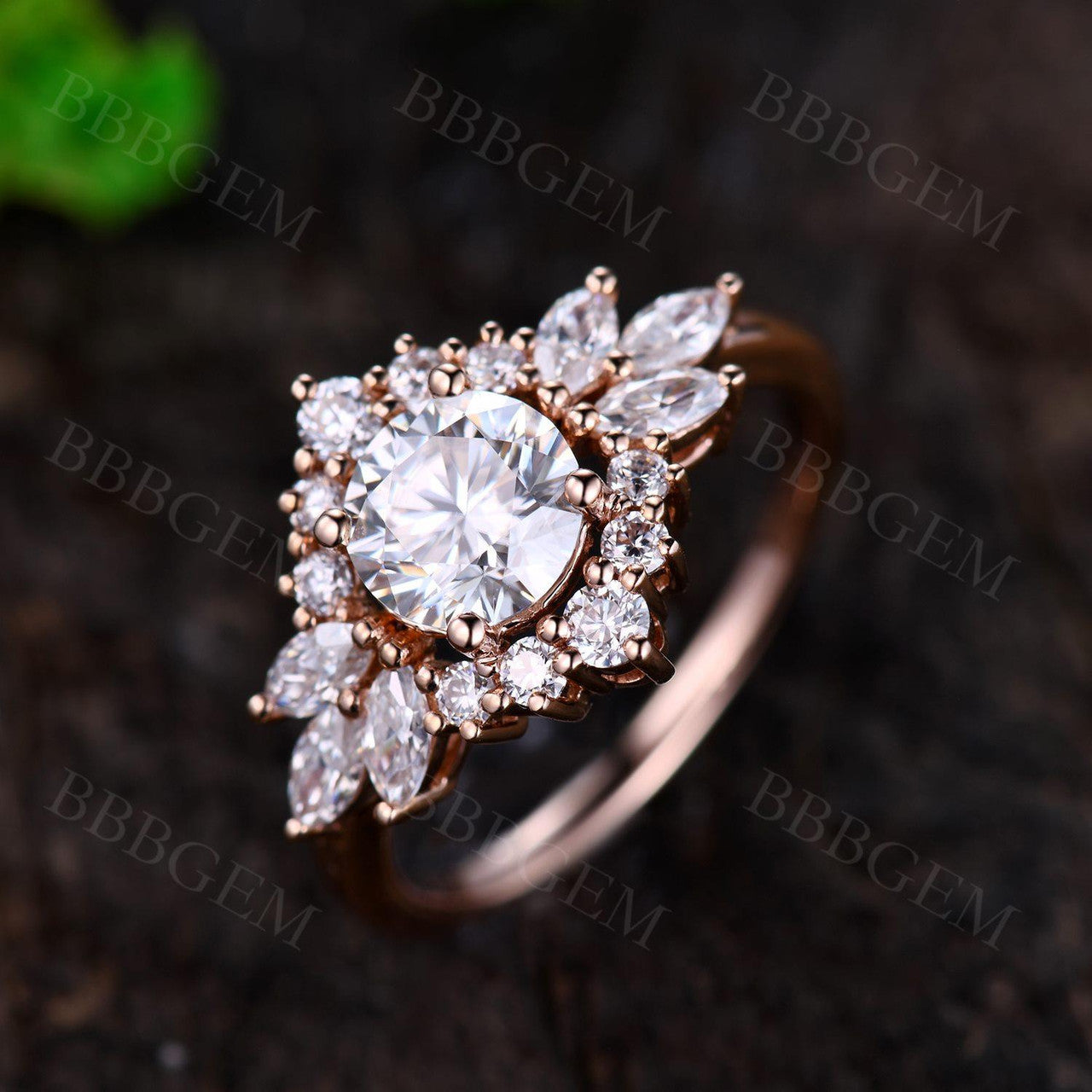 Vintage Round Cut Moissanite Engagement Ring 1.0CT Solid Rose Gold - Perfect for Proposals, Weddings & Anniversary Gifts