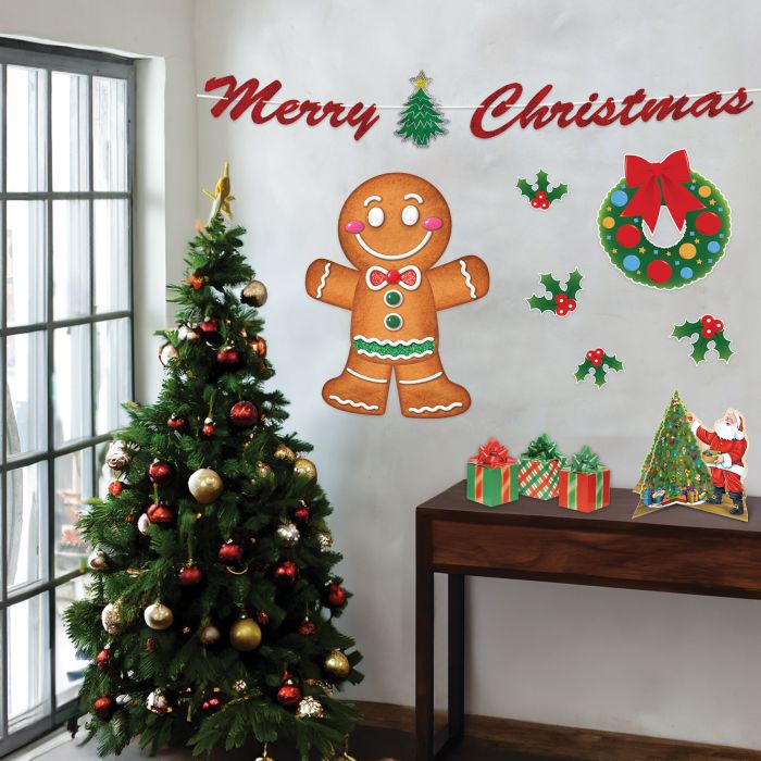 12 Pack Beistle Jointed Gingerbread Man Wall Decorations - Christmas Holiday Party Decor for Home, Office & Classroom
