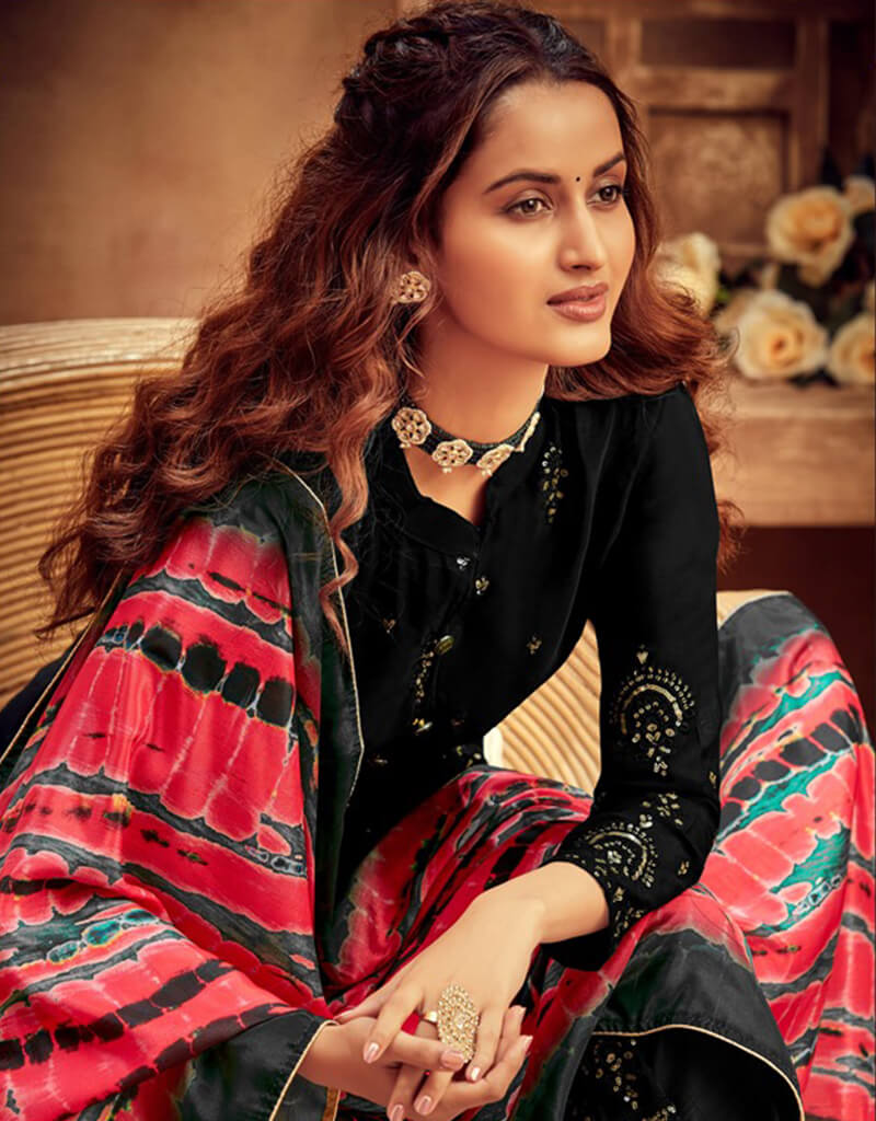 Elegant Black Palazzo Style Suit - Faux Georgette Fabric for Women's Office Wear & Formal Events