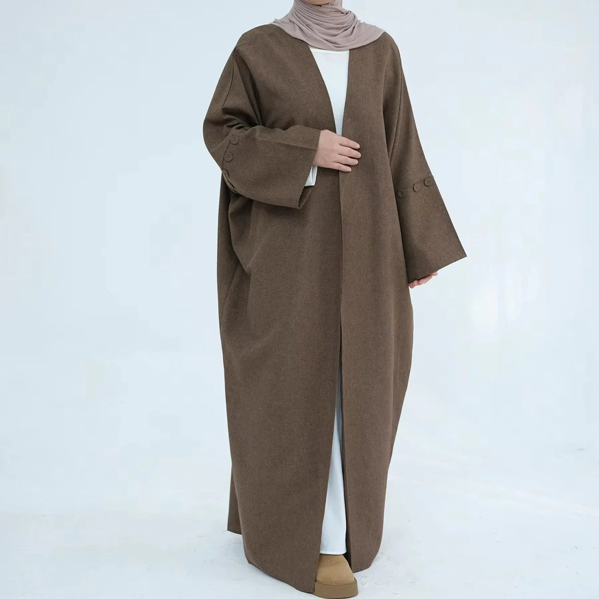 Elegant Open Front Cardigan Abaya Dress #25878 - Perfect for Modest Fashion, Prayer Wear & Everyday Comfort