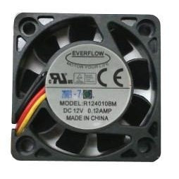 Everflow 40x40x10mm Medium Speed Ball Bearing 3-Pin Fan R124010BM - Perfect for PC Cooling, Electronics, and DIY Projects