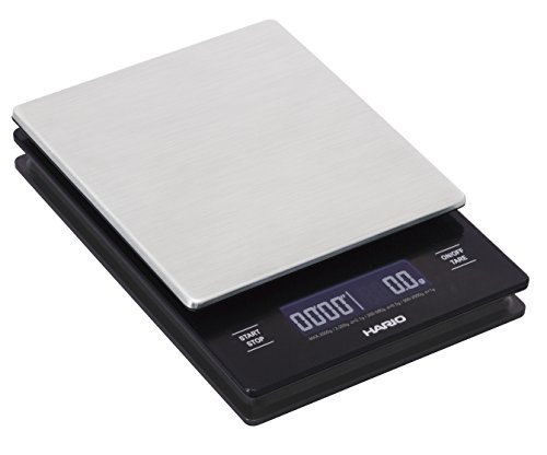 Hario V60 Drip Coffee Scale with Timer - Precision Pour Over Coffee Scale, Stainless Steel - Perfect for Home Baristas & Specialty Coffee Brewing